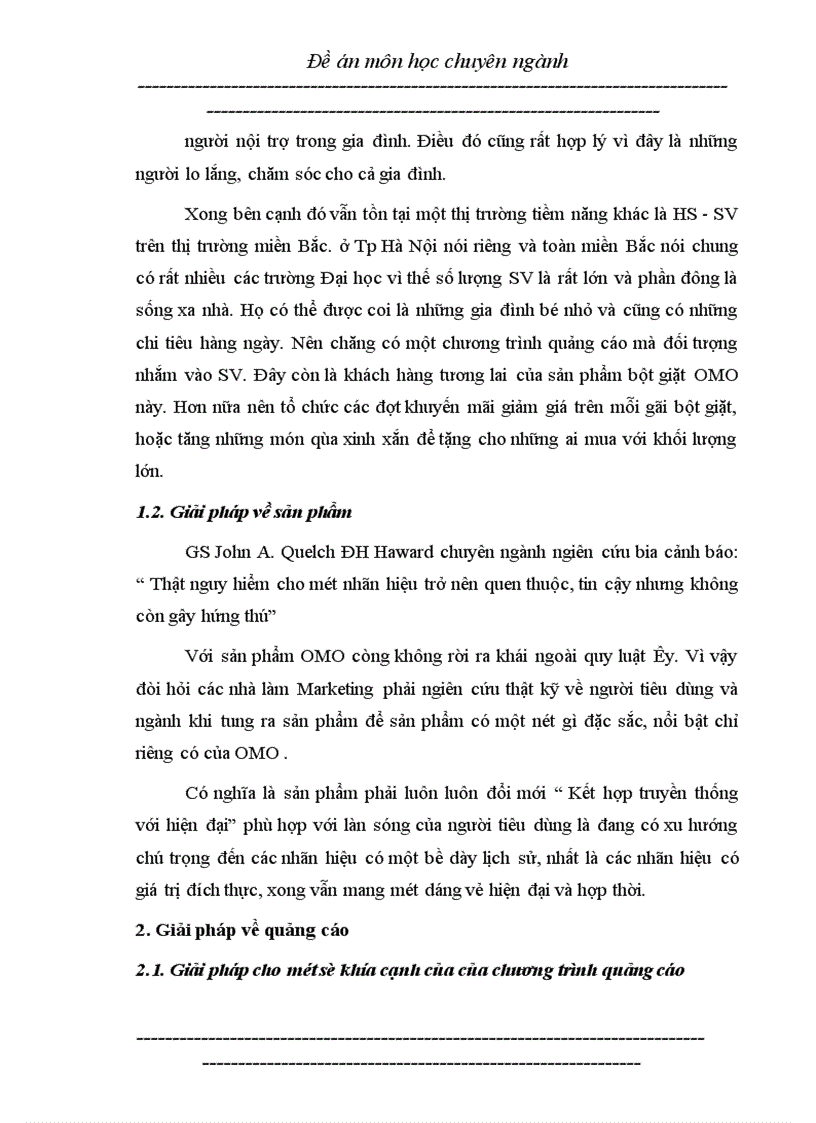 image for page Nghiên cứu hoặt động quảng cáo của công ty liên doanh LEVER VIETNAM đối với sản phẩm bột giặt OMO trên thị trường miền bắc 1