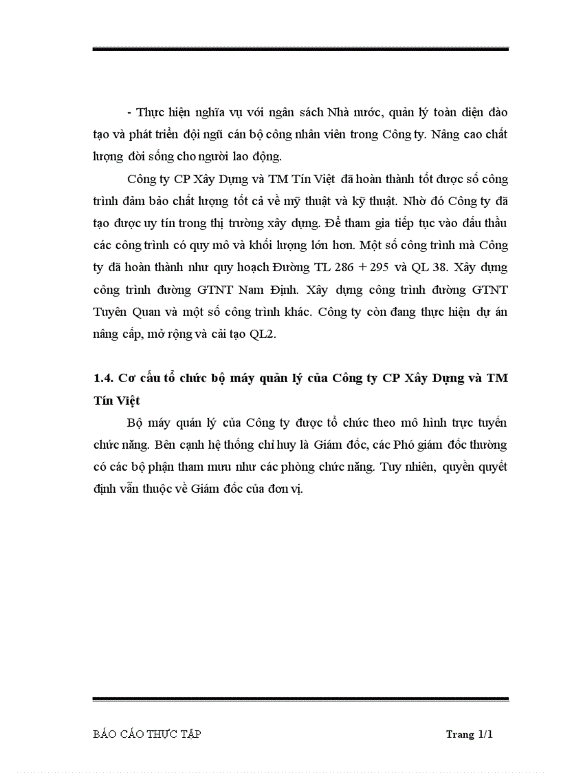 image for page Báo cáo thực tập tổng hợp tại Công ty CP Xây Dựng và TM Tín Việt