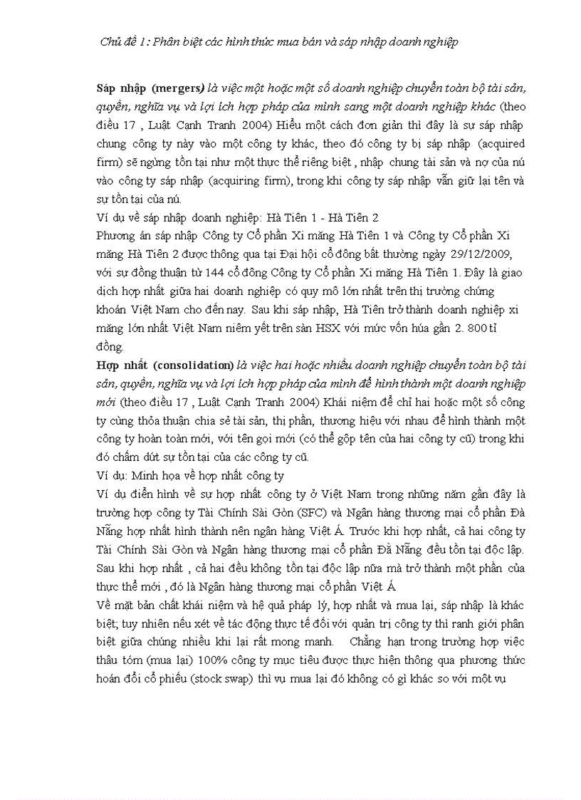 image for page Chủ đề Phân biệt các hình thức mua bán và sáp nhập doanh nghiệp