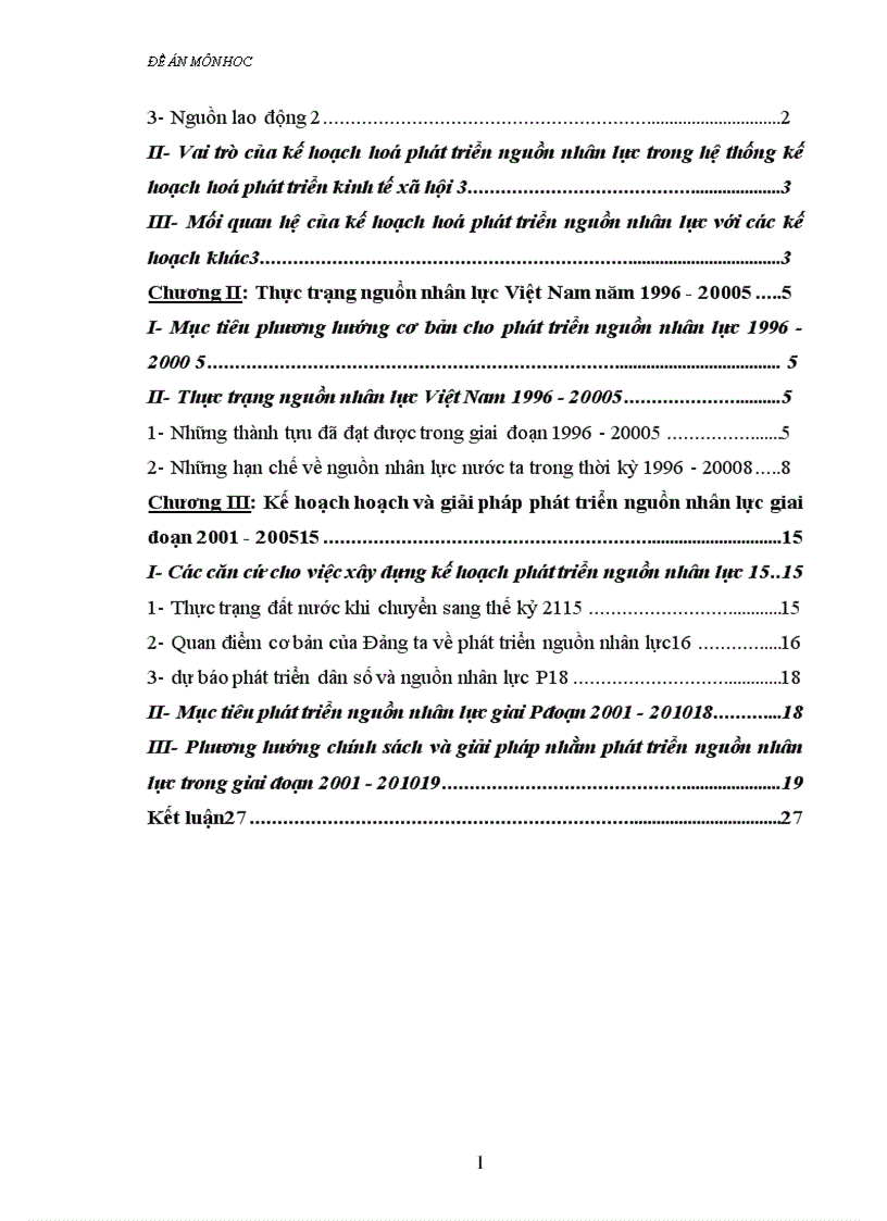image for page Kế hoạch hoá phát triển nguồn nhân lực ở Việt Nam thời kỳ 2001 2005 và giải pháp thực hiện 1