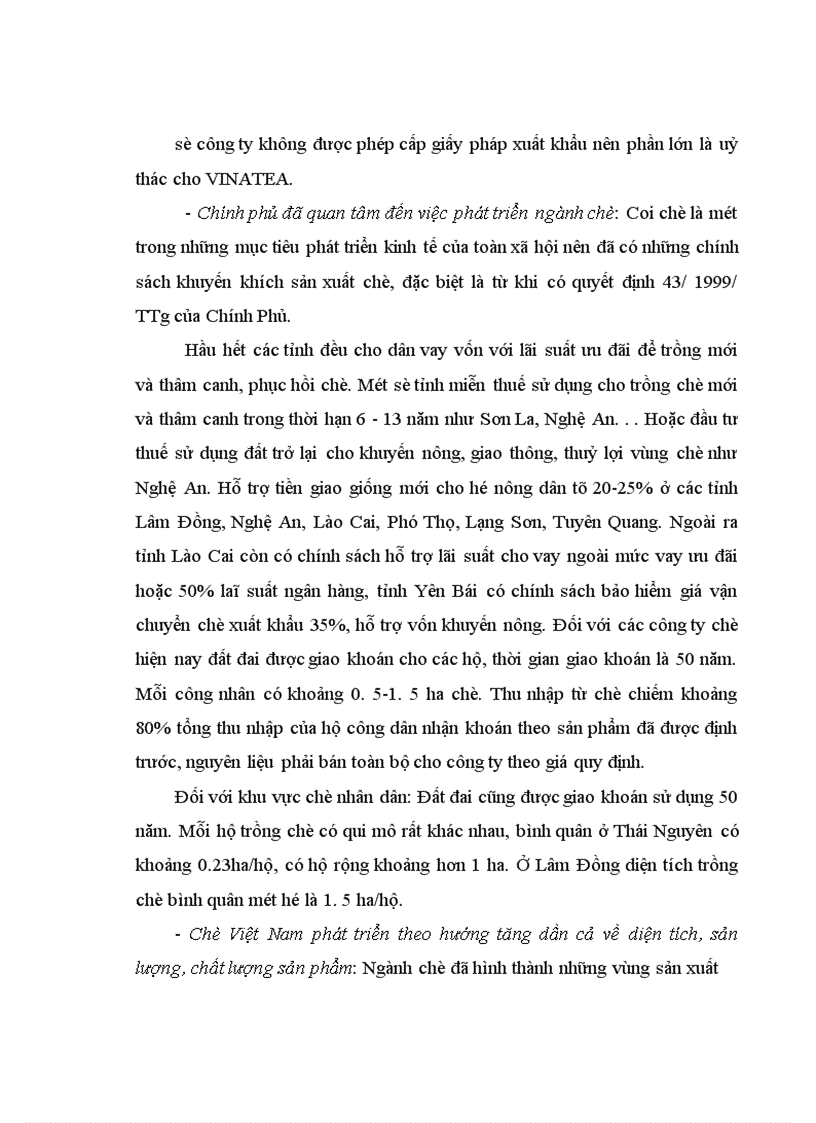 image for page Phát triển ngành chè Việt Nam trong qúa trình hội nhập kinh tế Quốc tế