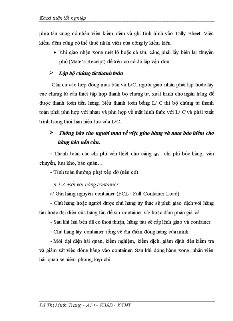 image for page Giao nhận hàng hóa quốc tế bằng đường biển tại Công ty giao nhận kho vận ngoại thương VIETRANS