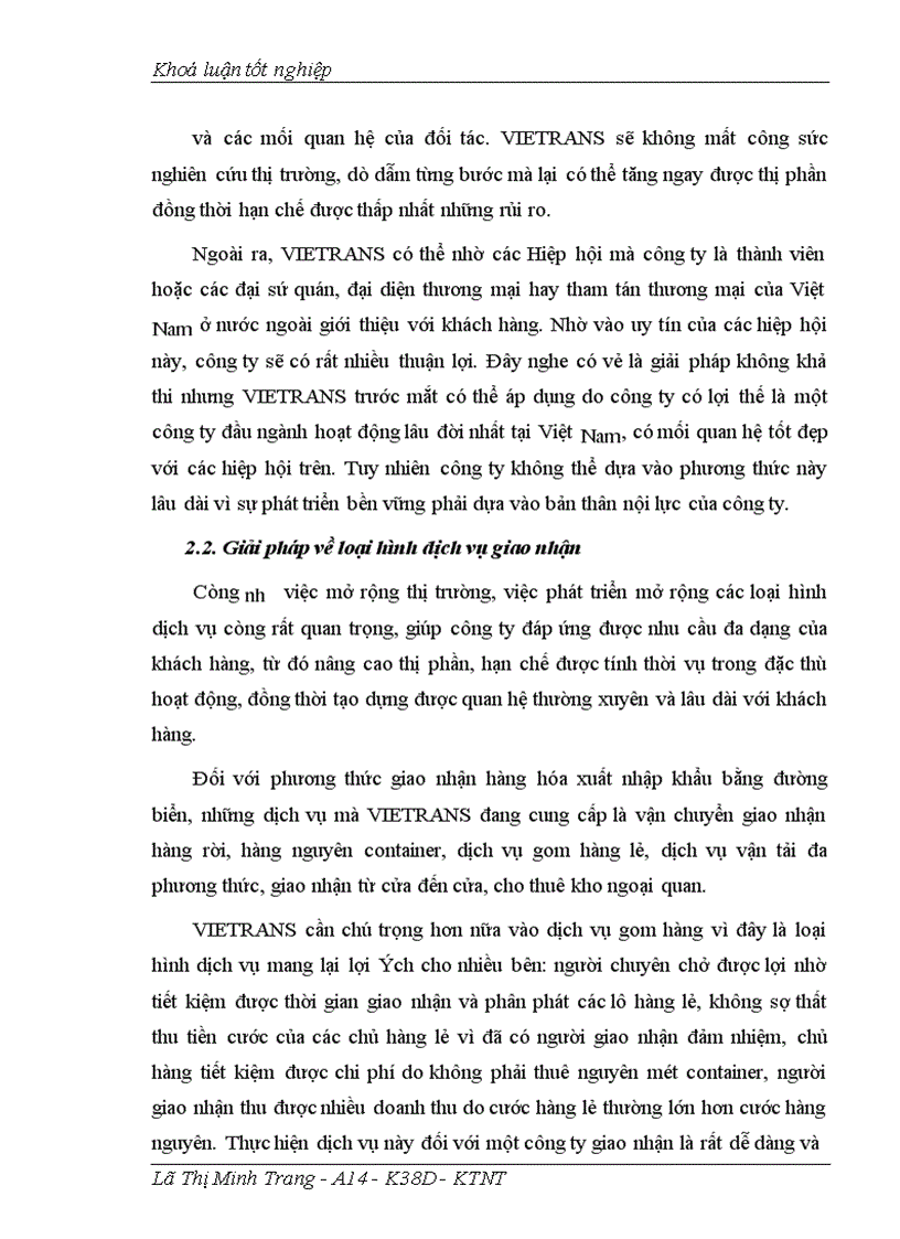 image for page Giao nhận hàng hóa quốc tế bằng đường biển tại Công ty giao nhận kho vận ngoại thương VIETRANS