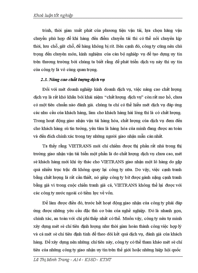 image for page Giao nhận hàng hóa quốc tế bằng đường biển tại Công ty giao nhận kho vận ngoại thương VIETRANS