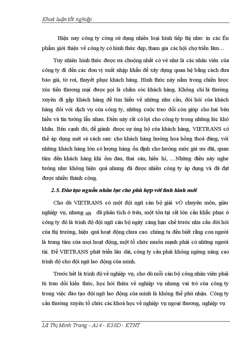 image for page Giao nhận hàng hóa quốc tế bằng đường biển tại Công ty giao nhận kho vận ngoại thương VIETRANS