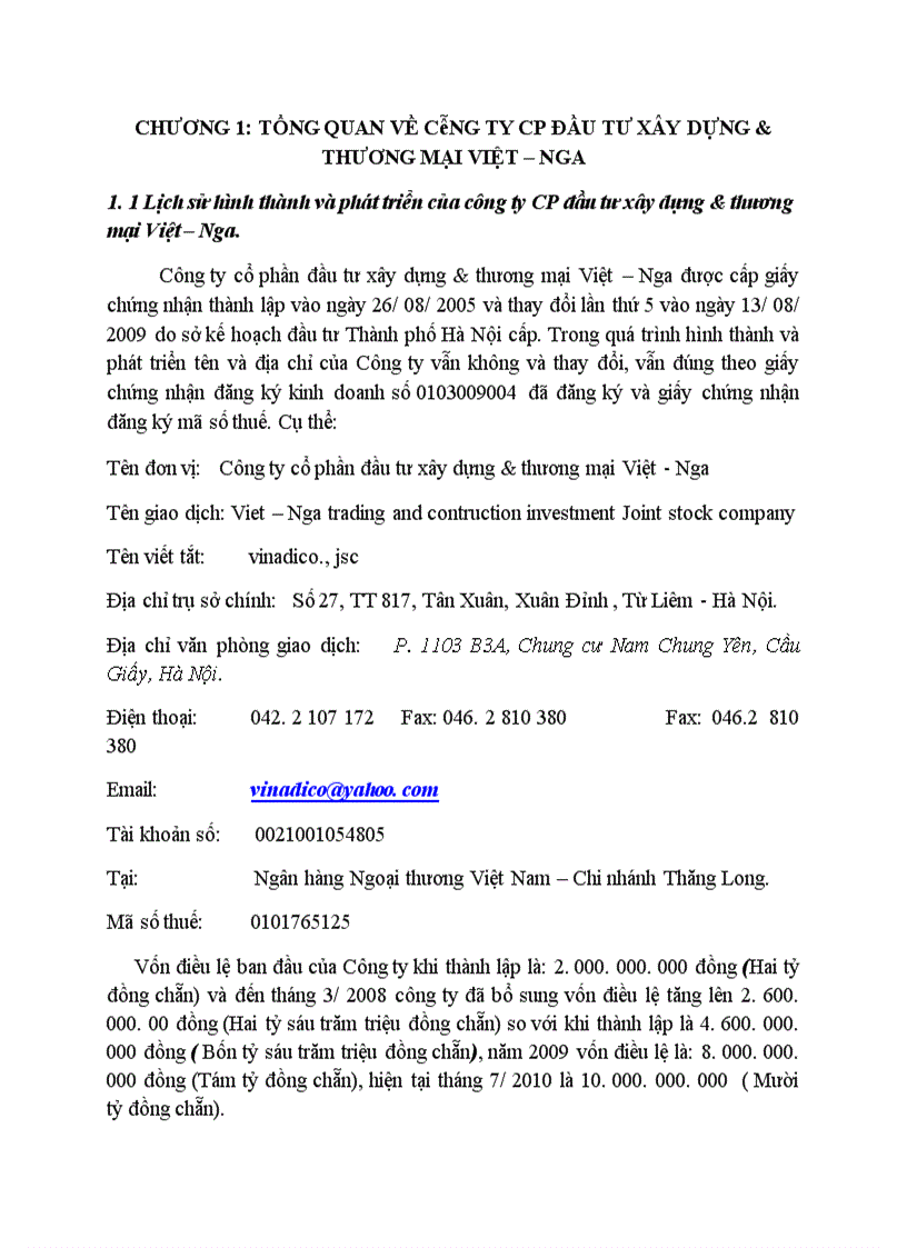 image for page Thực trạng tổ chức kế toán tại công ty CP đầu tư xây dựng và thương mại Việt Nga 1