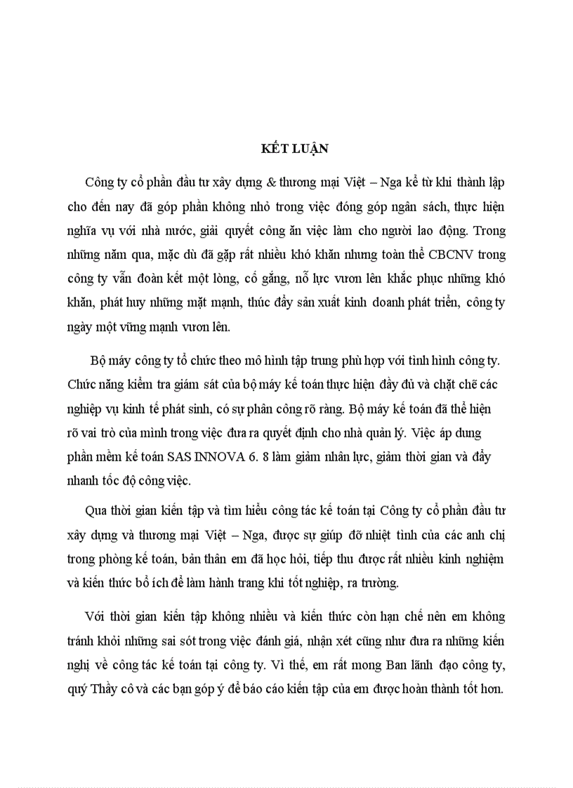image for page Thực trạng tổ chức kế toán tại công ty CP đầu tư xây dựng và thương mại Việt Nga 1