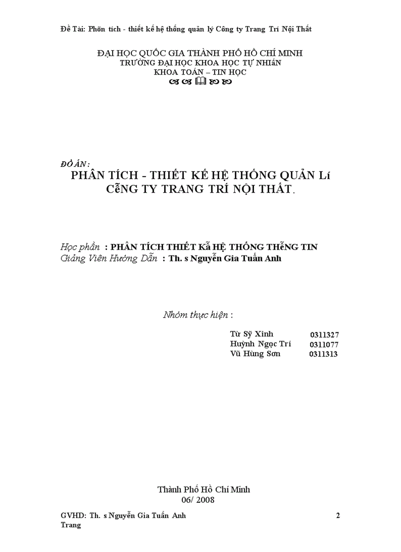 image for page Phân tích thiết kế hệ thống quản lý Công ty Trang Trí Nội Thất 1
