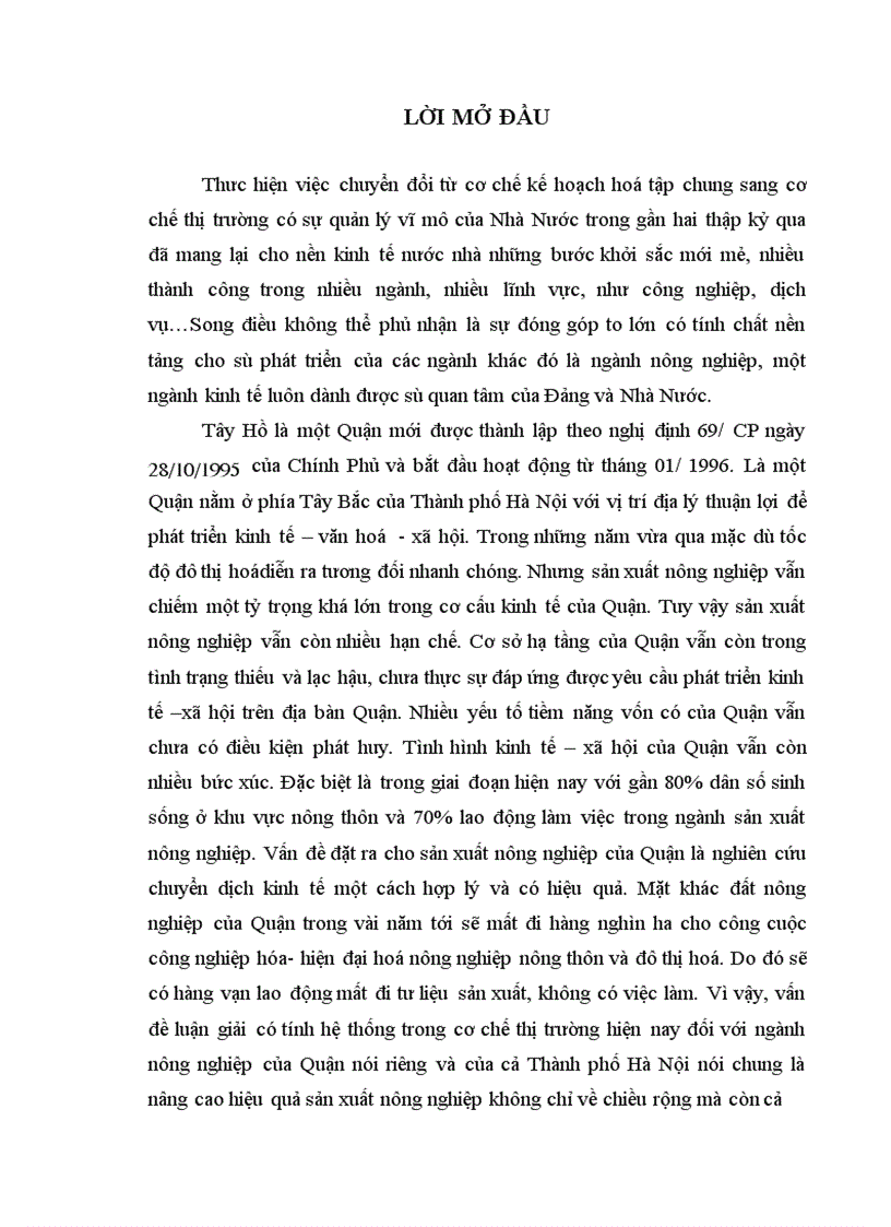 image for page Những định hướng và giải pháp chuyển dịch cơ cấu kinh tế ngành nông nghiệp Quận Tây Hồ theo hướng đô thị hoá