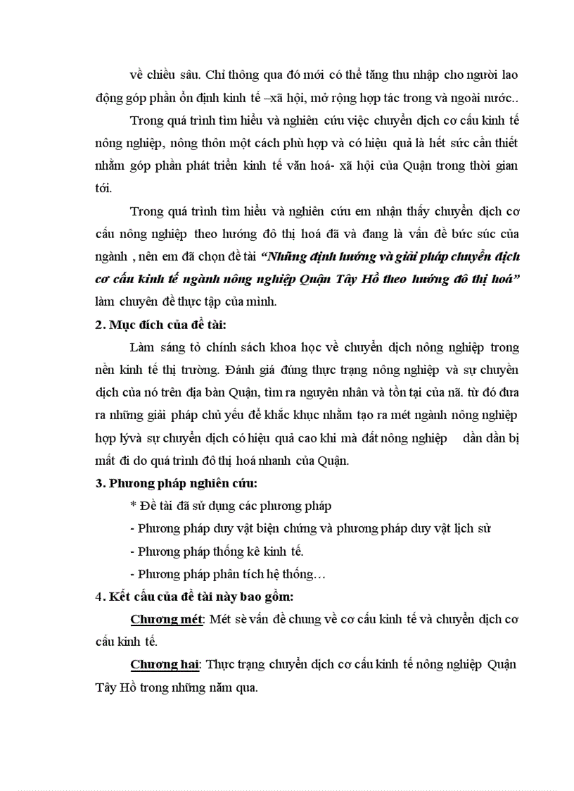 image for page Những định hướng và giải pháp chuyển dịch cơ cấu kinh tế ngành nông nghiệp Quận Tây Hồ theo hướng đô thị hoá
