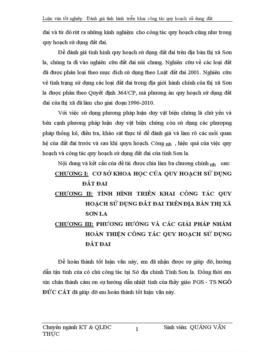 image for page Đánh giá tình hình quy hoạch sử dụng đất đai trên địa bàn thị xã Sơn la 1