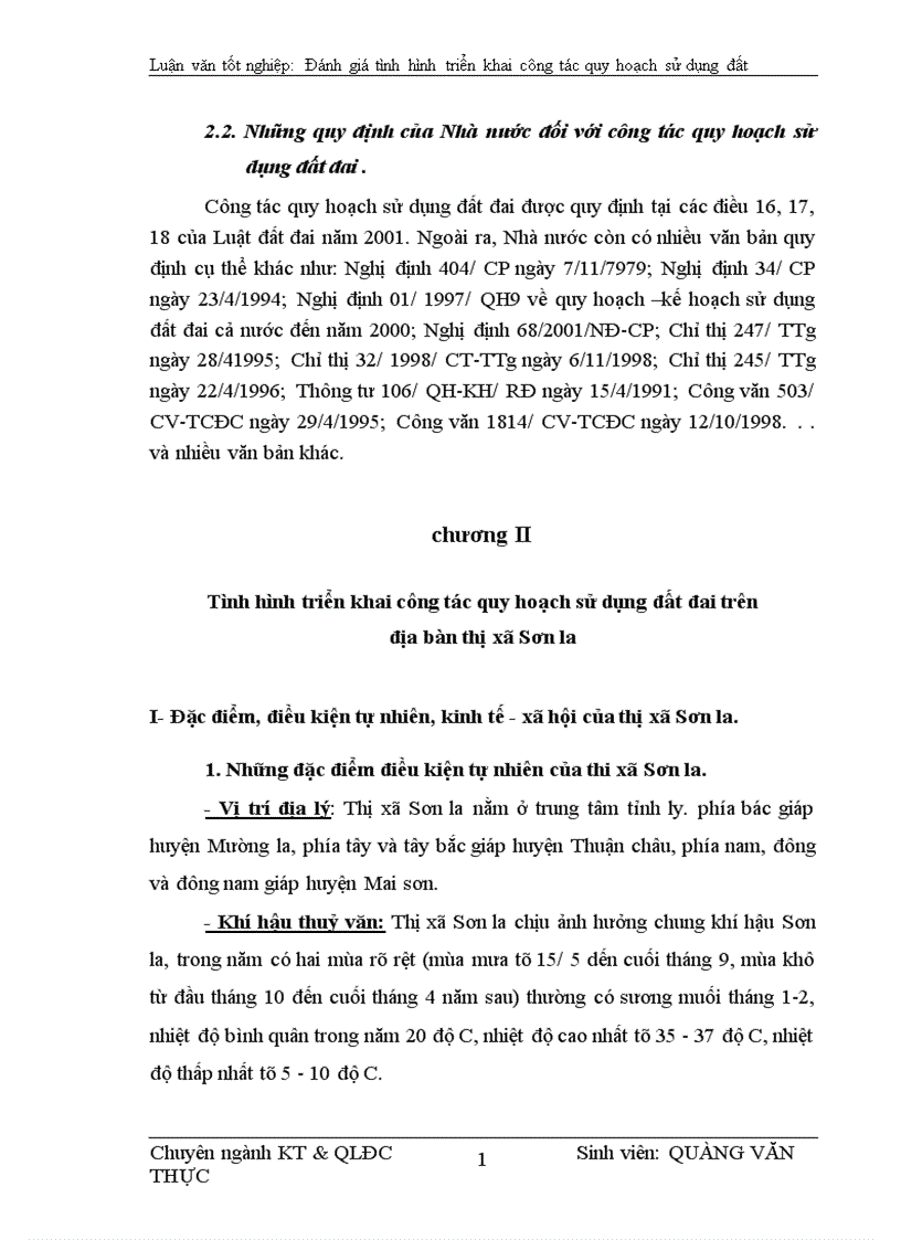 image for page Đánh giá tình hình quy hoạch sử dụng đất đai trên địa bàn thị xã Sơn la 1