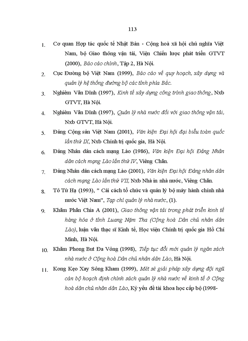 image for page Giải pháp quản lý nhà nước nhằm phát triển giao thông đường bộ ở tỉnh Xa Văn Na Khệt Cộng hoà dân chủ nhân dân Lào