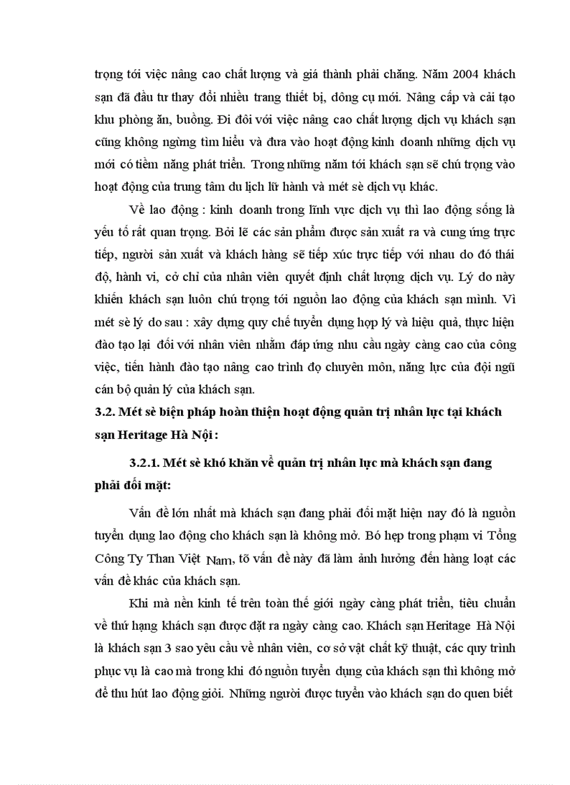 image for page Thực trạng và một số giải pháp nhằm hoàn thiện quản trị nhân lực tại khách sạn Heritage Hà Nội