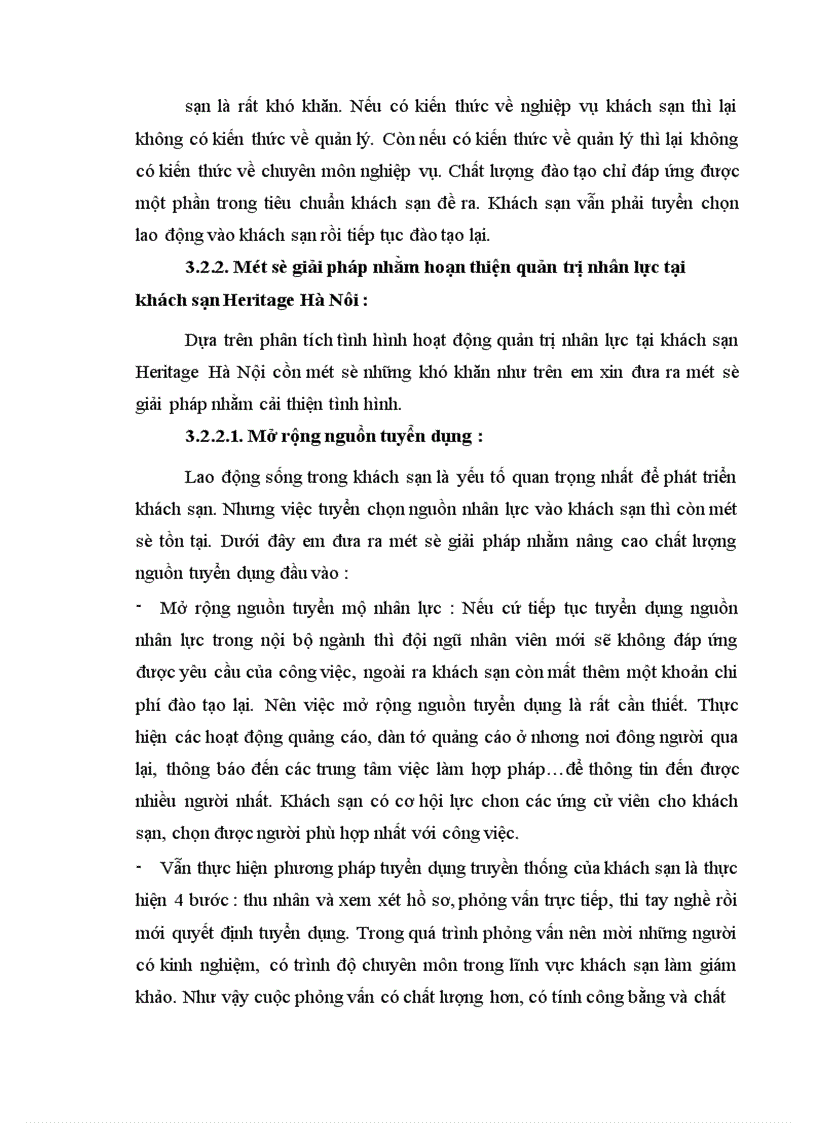 image for page Thực trạng và một số giải pháp nhằm hoàn thiện quản trị nhân lực tại khách sạn Heritage Hà Nội