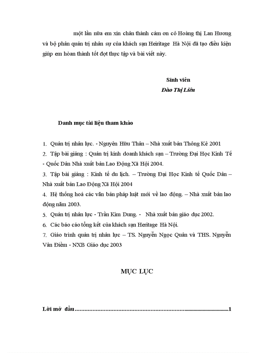 image for page Thực trạng và một số giải pháp nhằm hoàn thiện quản trị nhân lực tại khách sạn Heritage Hà Nội