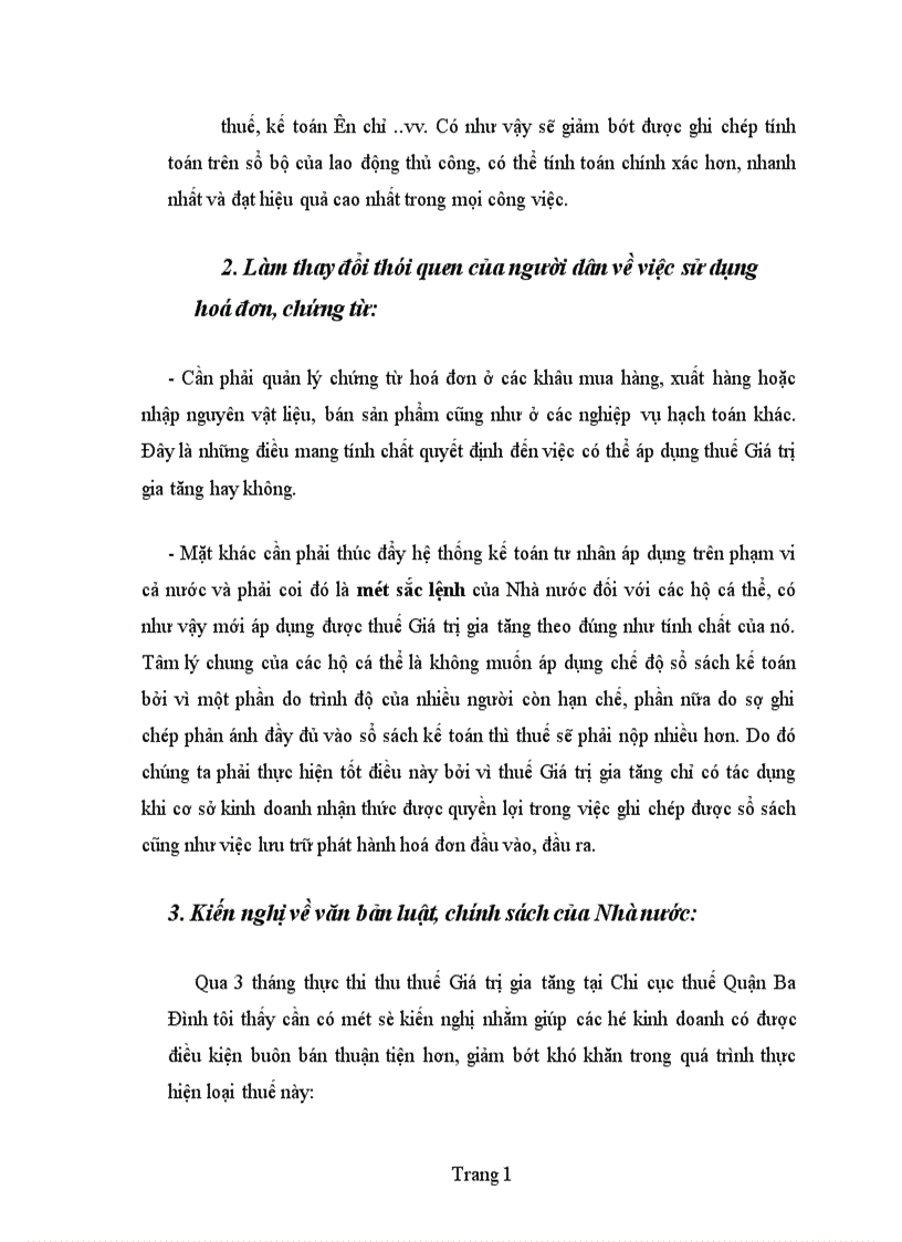 image for page Bàn về công tác quản lí thu thuế giá trị gia tăng ở khu vực kinh tế cá thể trên địa bàn quận Ba đình 1