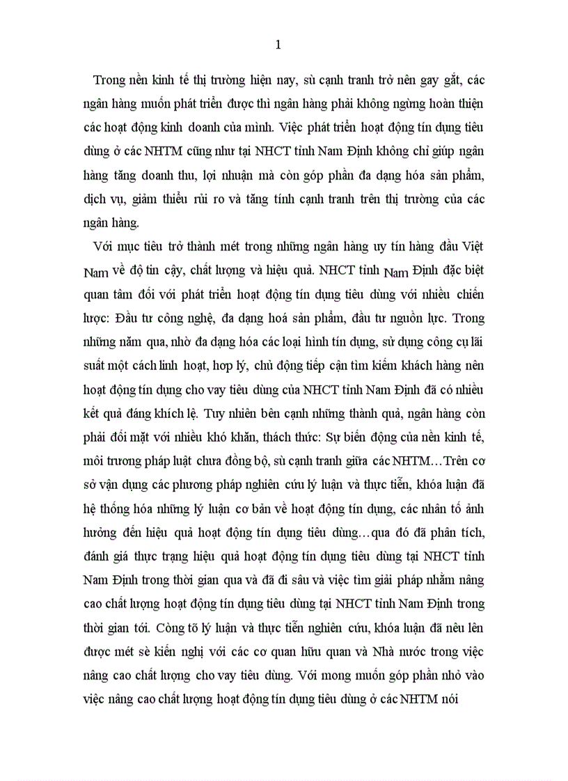 image for page Nâng cao chất lượng cho vay tiêu dùng tại Ngân hàng Công Thương tỉnh Nam Định