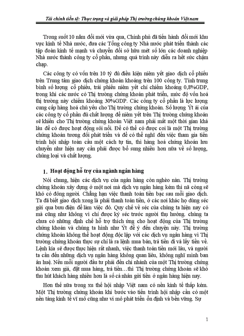 image for page Thực trạng và giải pháp Thị trường chứng khoán Việt nam 1