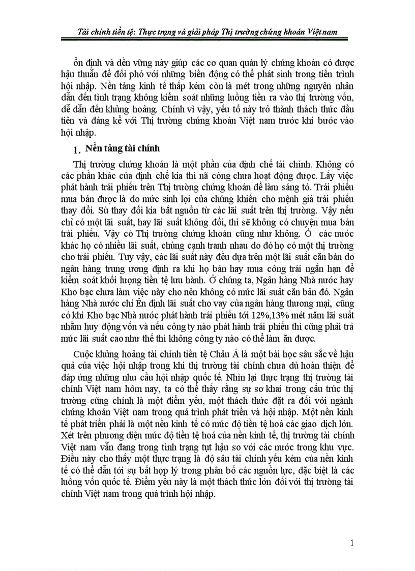 image for page Thực trạng và giải pháp Thị trường chứng khoán Việt nam 1