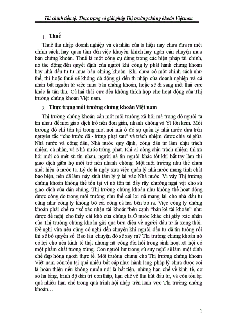 image for page Thực trạng và giải pháp Thị trường chứng khoán Việt nam 1