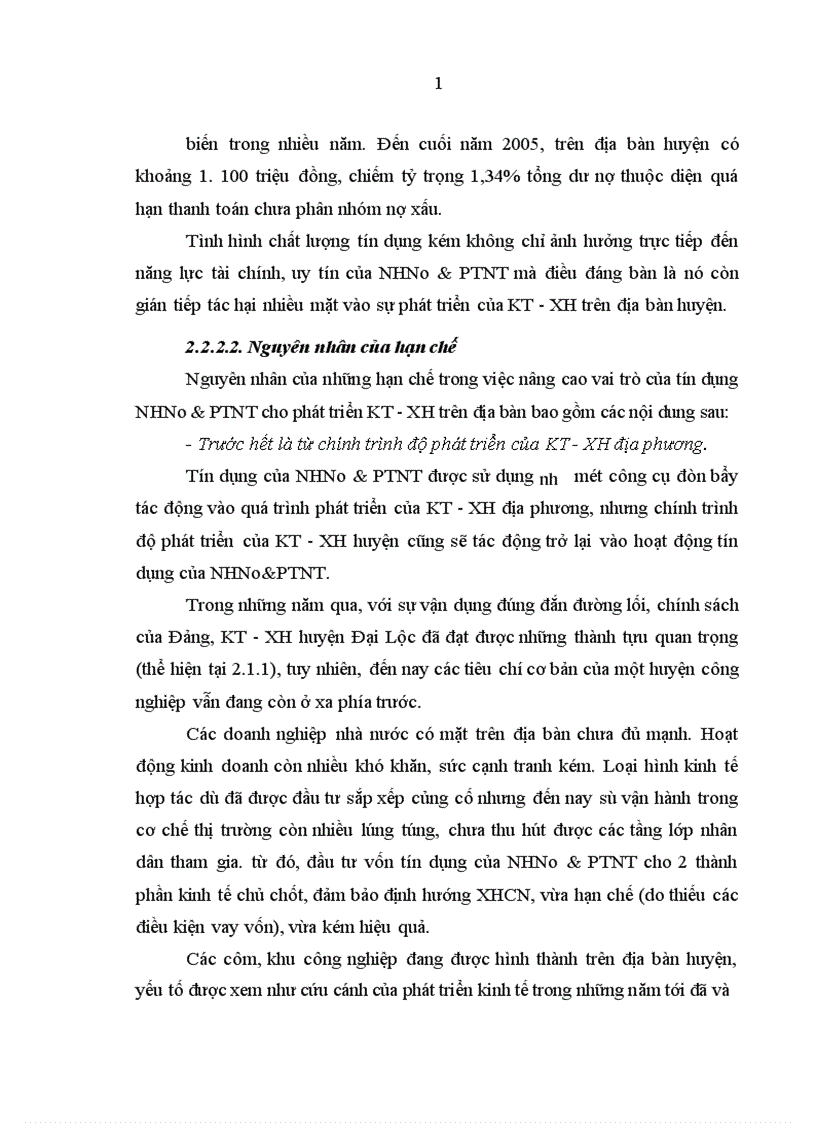 image for page Tín dụng của Ngân hàng Nông nghiệp và phát triển nông thôn đối với phát triển kinh tế xã hội ở Đại Lộc Quảng Nam 1
