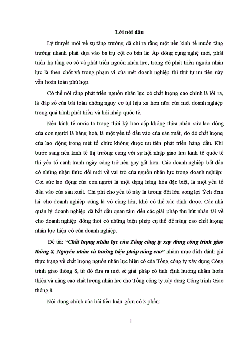 image for page Chất lượng nhân lực của Tổng công ty xay dựng công trình giao thông 8 Nguyên nhân và hướng biện pháp nâng cao 1