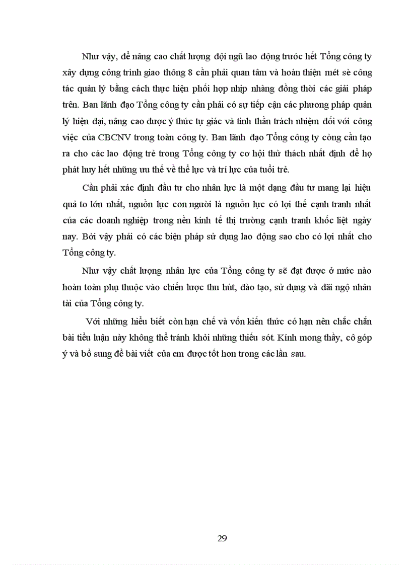 image for page Chất lượng nhân lực của Tổng công ty xay dựng công trình giao thông 8 Nguyên nhân và hướng biện pháp nâng cao 1