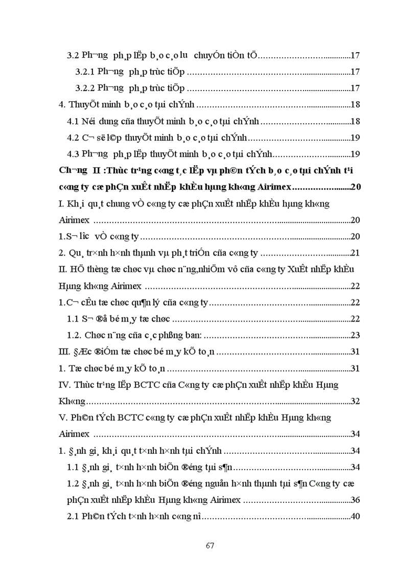 image for page Hoàn thiện công tác lập và phân tích Báo cáo tài chính tại Công ty Cổ phần Xuất nhập khẩu Hàng không Airimex 1