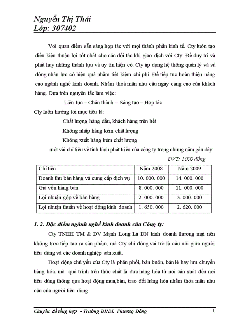 image for page Tổ chức công tác kế toán bán hàng và xác định kết quả kinh doanh kinh doanh tại Công ty TNHH TM DV Mạnh Long 1