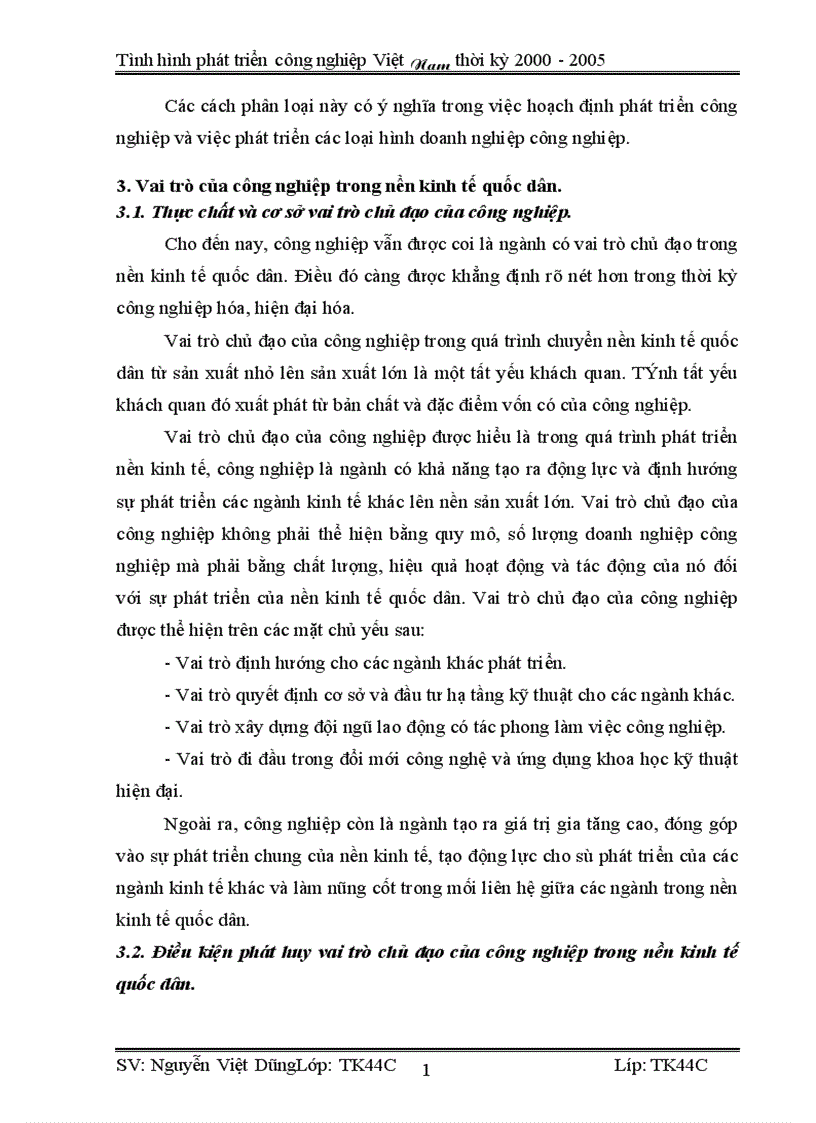 image for page Vận dụng phương pháp dãy số thời gian phân tích tình hình phát triển công nghiệp Việt Nam từ 2000 2005 và dư đoán ngắn hạn đến 2007 1