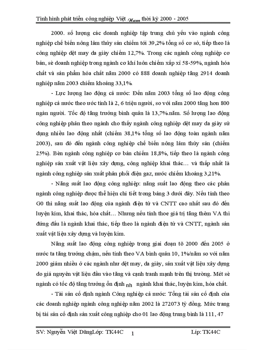 image for page Vận dụng phương pháp dãy số thời gian phân tích tình hình phát triển công nghiệp Việt Nam từ 2000 2005 và dư đoán ngắn hạn đến 2007 1