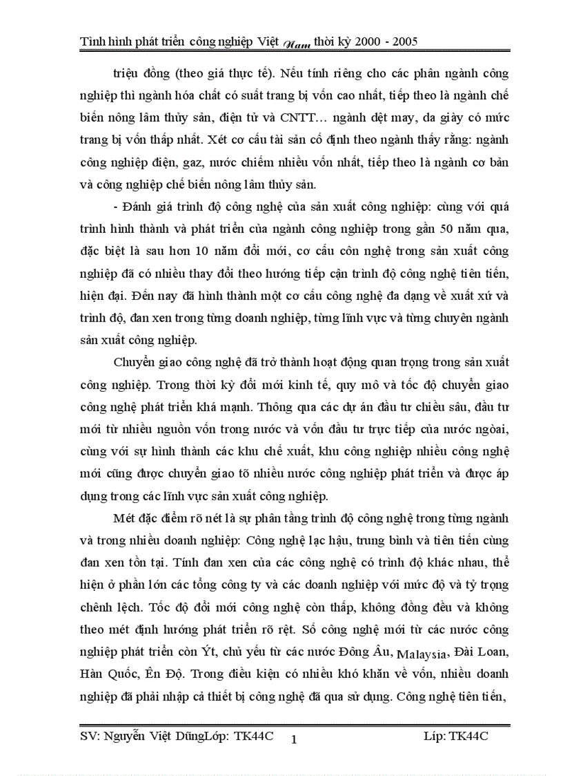 image for page Vận dụng phương pháp dãy số thời gian phân tích tình hình phát triển công nghiệp Việt Nam từ 2000 2005 và dư đoán ngắn hạn đến 2007 1