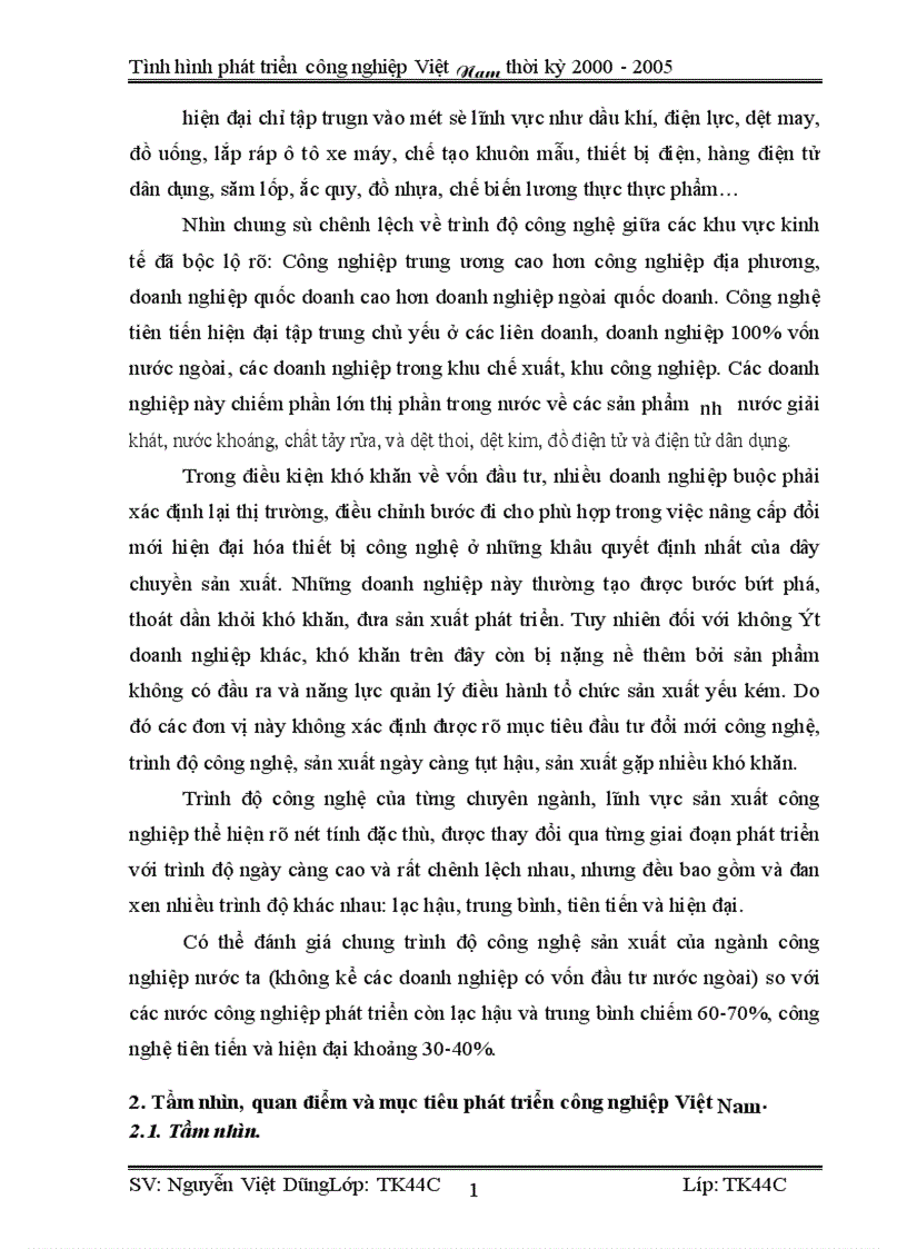 image for page Vận dụng phương pháp dãy số thời gian phân tích tình hình phát triển công nghiệp Việt Nam từ 2000 2005 và dư đoán ngắn hạn đến 2007 1