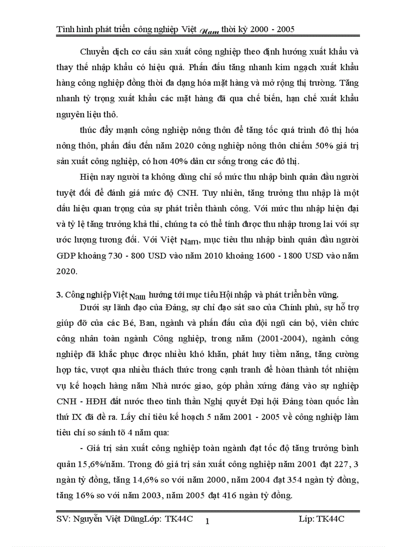 image for page Vận dụng phương pháp dãy số thời gian phân tích tình hình phát triển công nghiệp Việt Nam từ 2000 2005 và dư đoán ngắn hạn đến 2007 1