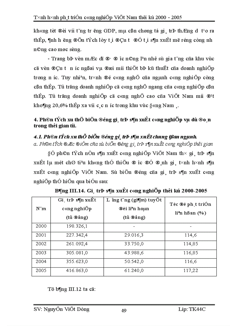 image for page Vận dụng phương pháp dãy số thời gian phân tích tình hình phát triển công nghiệp Việt Nam từ 2000 2005 và dư đoán ngắn hạn đến 2007 1