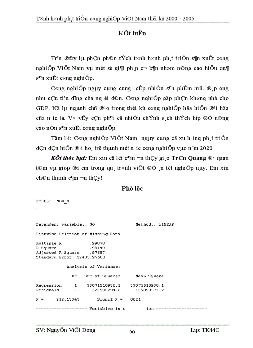 image for page Vận dụng phương pháp dãy số thời gian phân tích tình hình phát triển công nghiệp Việt Nam từ 2000 2005 và dư đoán ngắn hạn đến 2007 1