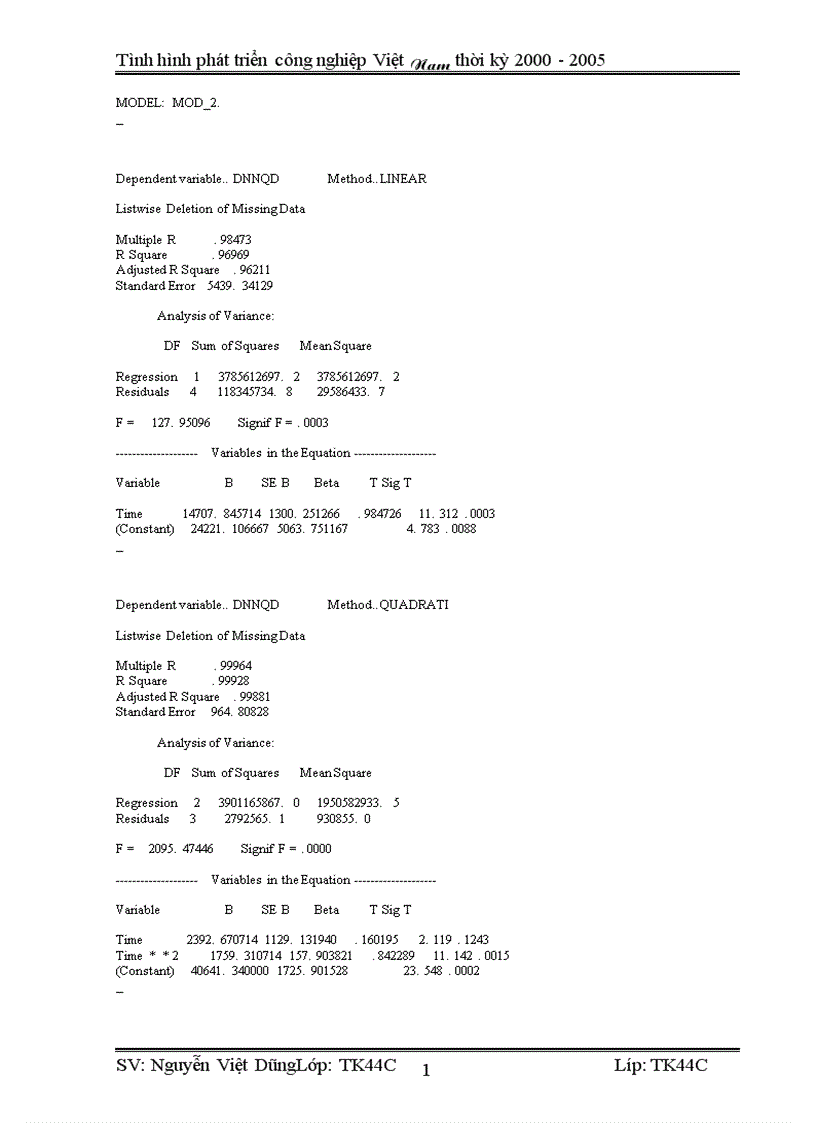 image for page Vận dụng phương pháp dãy số thời gian phân tích tình hình phát triển công nghiệp Việt Nam từ 2000 2005 và dư đoán ngắn hạn đến 2007 1