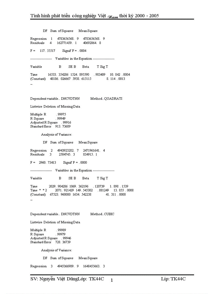 image for page Vận dụng phương pháp dãy số thời gian phân tích tình hình phát triển công nghiệp Việt Nam từ 2000 2005 và dư đoán ngắn hạn đến 2007 1