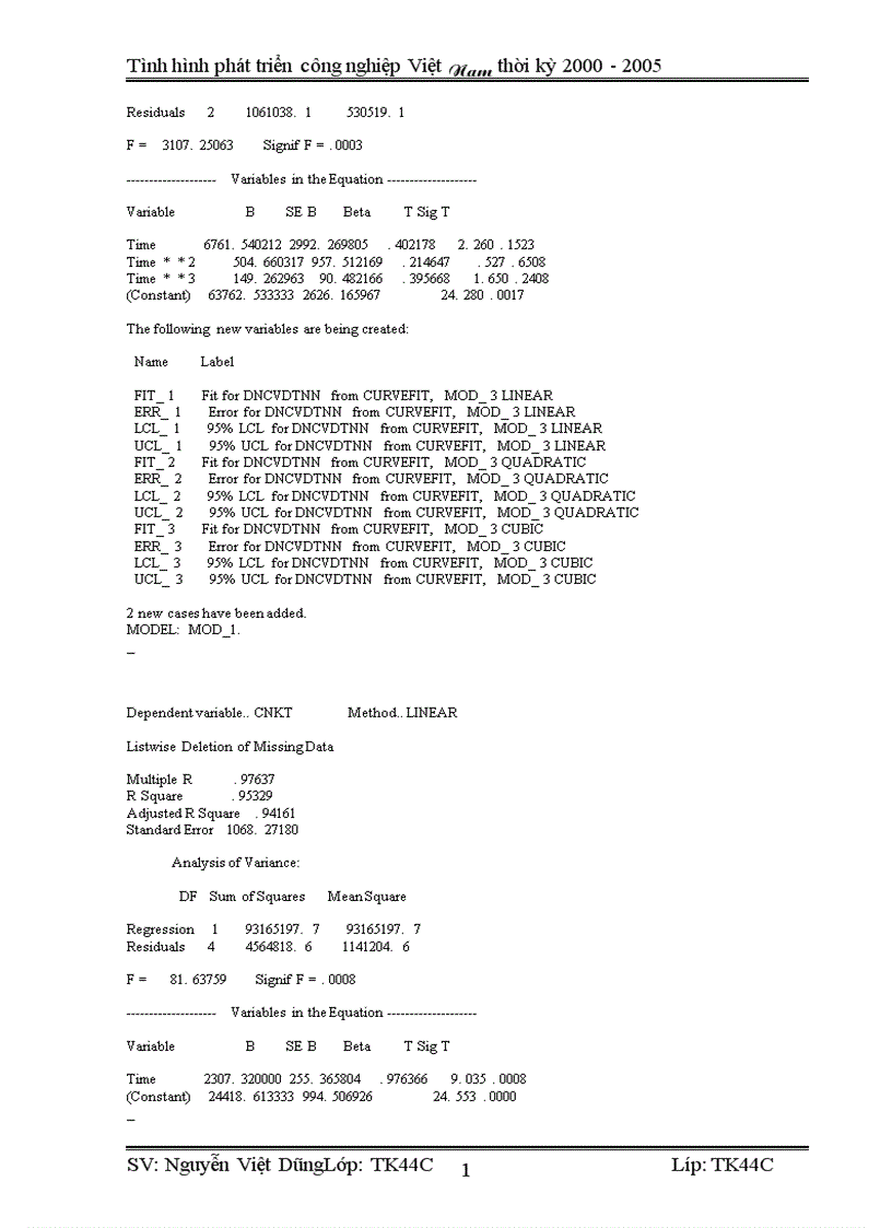 image for page Vận dụng phương pháp dãy số thời gian phân tích tình hình phát triển công nghiệp Việt Nam từ 2000 2005 và dư đoán ngắn hạn đến 2007 1