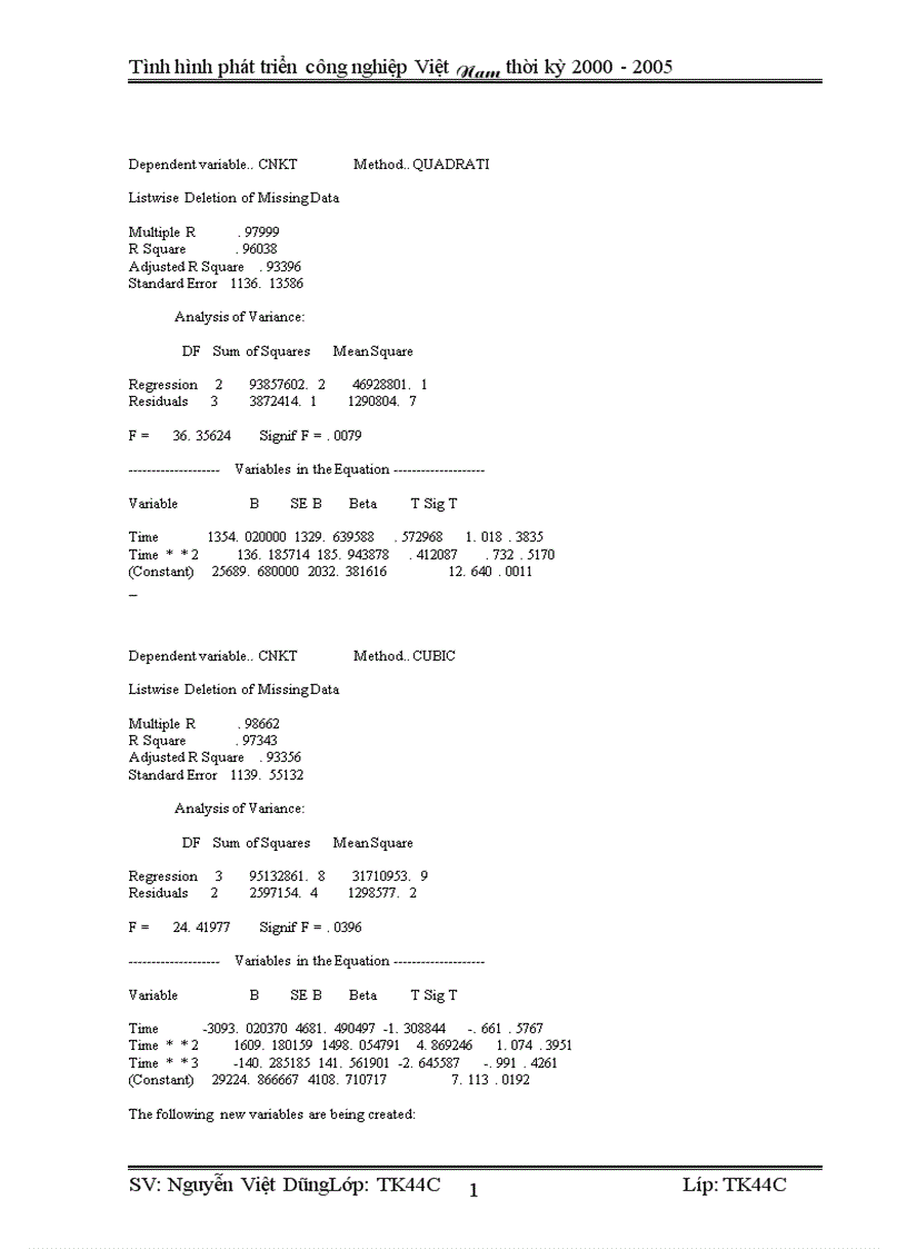image for page Vận dụng phương pháp dãy số thời gian phân tích tình hình phát triển công nghiệp Việt Nam từ 2000 2005 và dư đoán ngắn hạn đến 2007 1