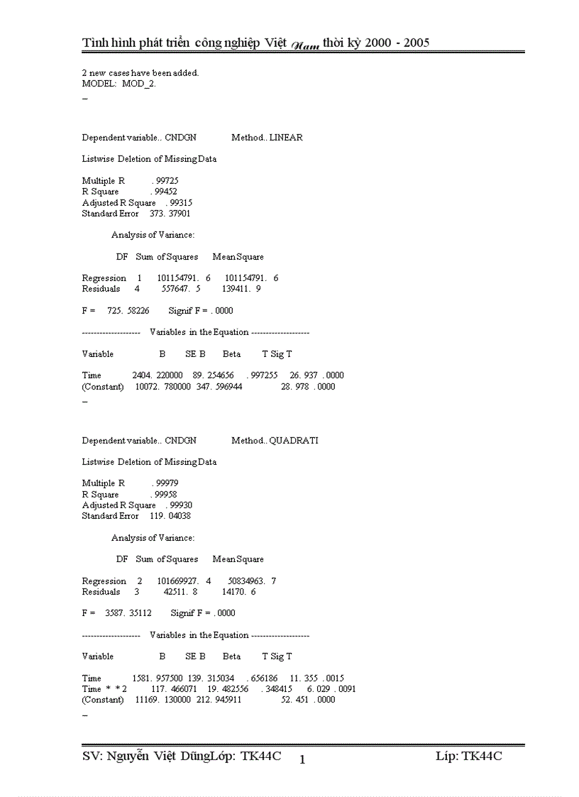 image for page Vận dụng phương pháp dãy số thời gian phân tích tình hình phát triển công nghiệp Việt Nam từ 2000 2005 và dư đoán ngắn hạn đến 2007 1