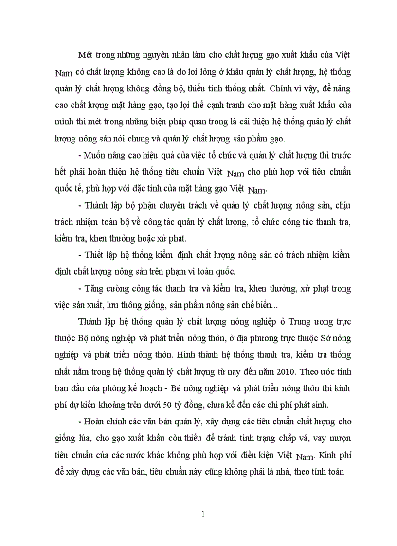 image for page Hiện trạng chất lượng quản lý chất lượng gạo và một số giải pháp nâng cao chất lượng gạo xuất khẩu 1