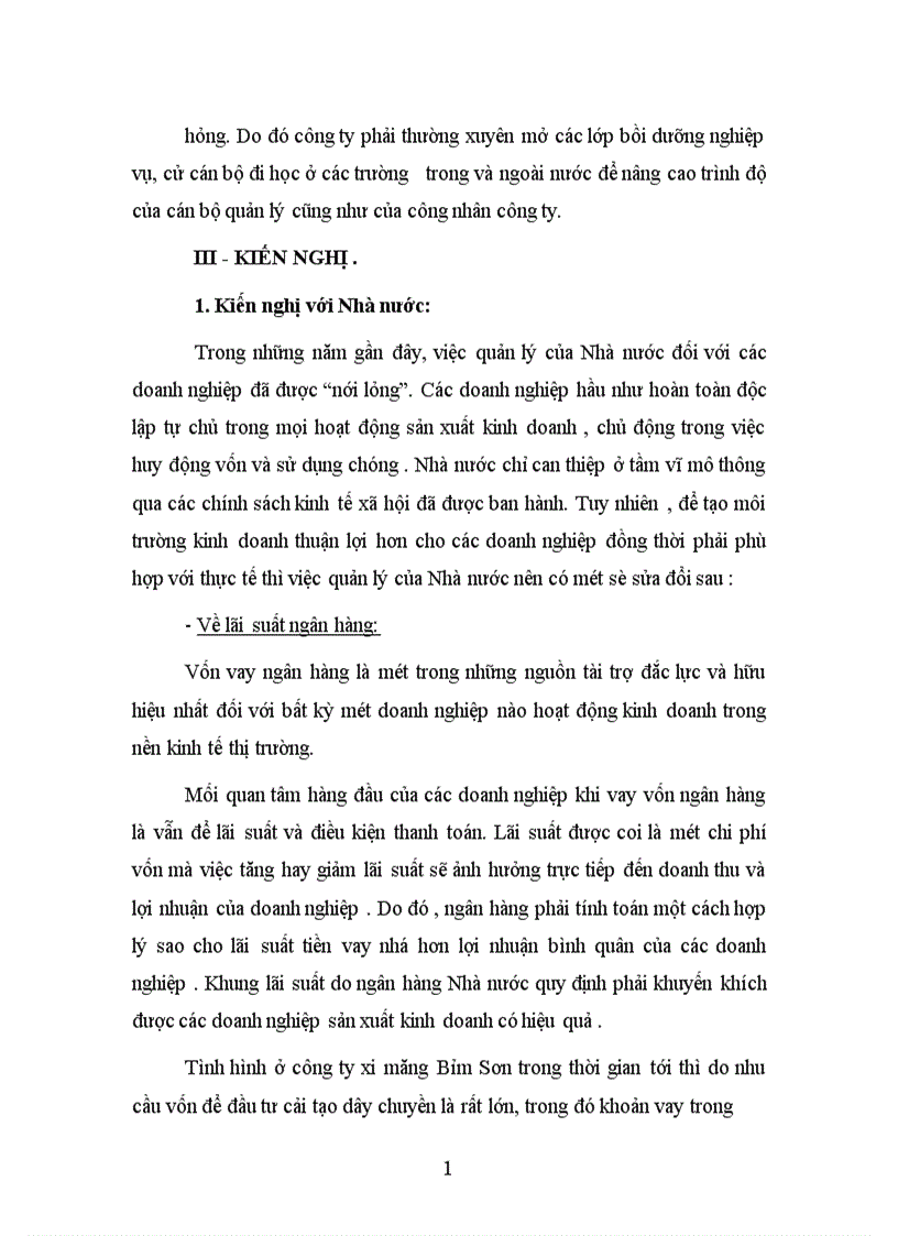 image for page Giải pháp nâng cao hiệu quả sử dụng vốn tại công ty xi măng Bỉm sơn 1