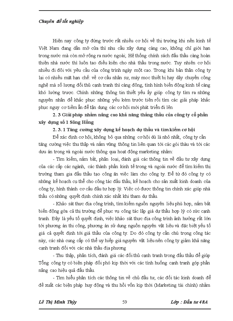 image for page Một số giải pháp nhằm nâng cao khả năng thắng thầu trong đấu thầu xây lắp tại công ty cổ phần xây dựng Số 1 Sông Hồng 1