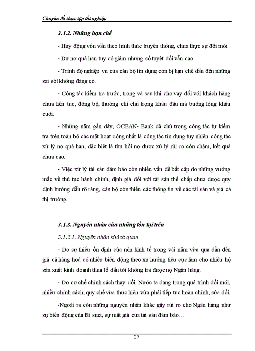 image for page Rủi ro tín dụng một số giải pháp góp phần phòng ngừa và hạn chế rủi ro tín dụng tại Ngân hàng thương mại cổ phần Đại Dương OCEAN Bank