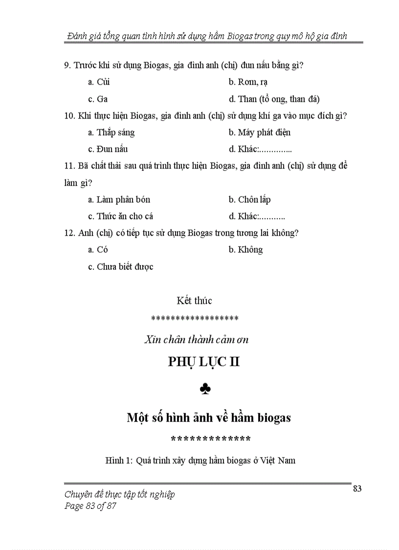 image for page Đánh giá tổng quan tình hình thực hiện hầm Biogas trong quy mô hộ gia đình 1