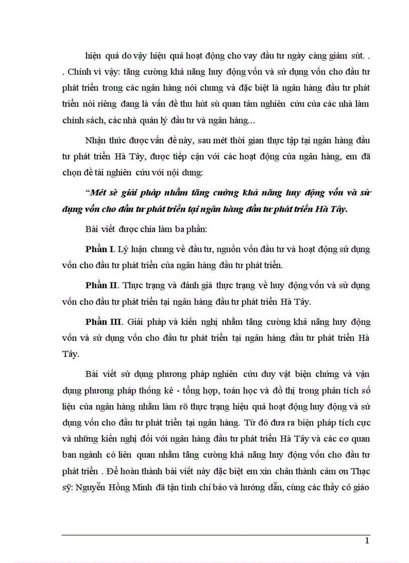 image for page Một số giải pháp nhằm tăng cường khả năng huy động vốn và sử dụng vốn cho đầu tư phát triển tại ngân hàng đầu tư phát triển Hà Tây 1
