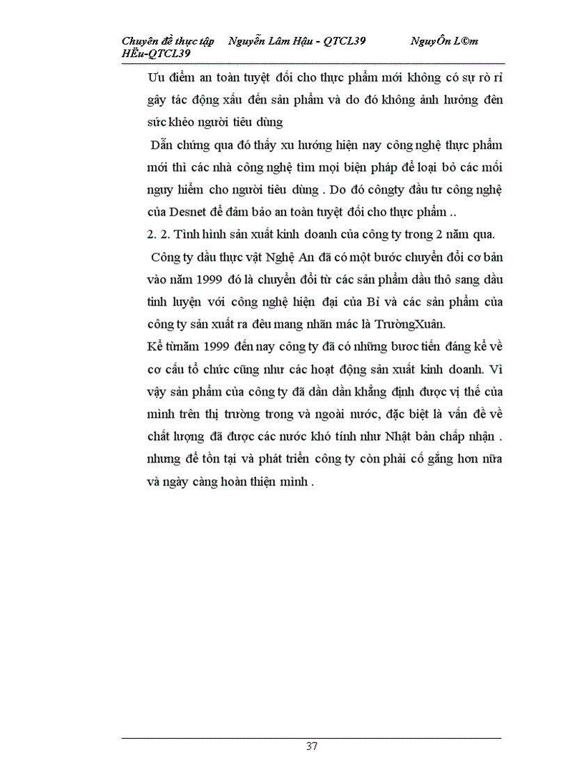image for page Thực trạng công tác Tiêu chuẩn hoá trong việc nâng cao chất lượng sản phẩm của Công ty Dầu thực vật Nghệ an 1