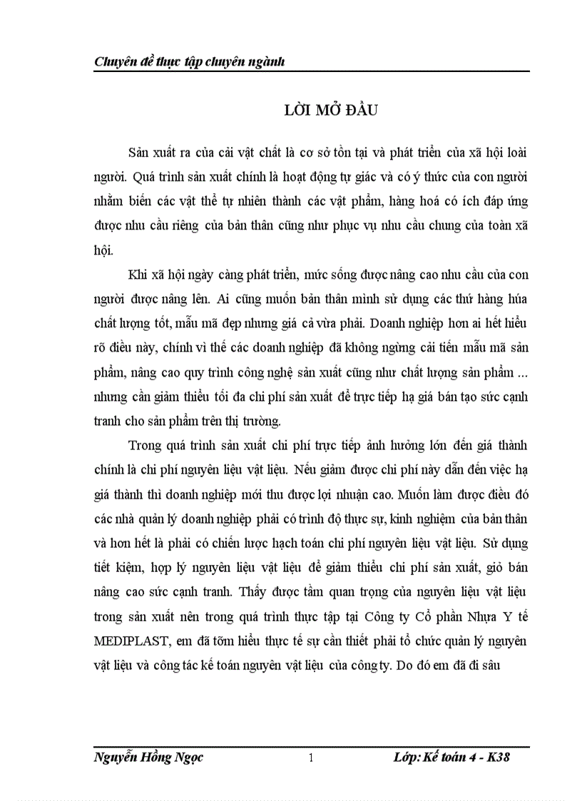 image for page Hoàn thiện kế toán nguyên vật liệu tại Công ty Cổ phần Nhựa Y tế MEDIPLAST 1